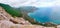 Beautiful panorama from the mountain Kush-Kaya, above the Bay of Laspi . Crimea
