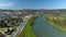 Beautiful Panorama Mountains River San Valley Sanok Aerial View Poland