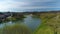 Beautiful Panorama Mountains River San Valley Sanok Aerial View Poland