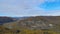 beautiful panorama of the mountains, and the river valley, along the banks of the autumn forest, wild nature