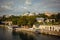 Beautiful panorama mtkvari river , autumn, tbilisi, georgia