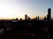 Beautiful panorama of the Ortigas Central Business District at sunset