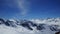 beautiful panorama over the summits of the mountains in winter