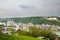 Beautiful panorama of Passau with famous St. Stephen`s cathedral and fortress `Veste Oberhaus`