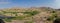 Beautiful panorama of rough boundaries of Jaswant Thada cenotaph. Jodhpur, Rajasthan, India. Thar desert and blue sky in the
