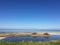 Beautiful panorama of the Sardinian beaches with the shore and golden sand and crystal clear water