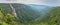 Beautiful panorama of the Seven Sisters waterfalls near the town of Cherrapunjee in Meghalaya