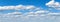 Beautiful panorama of the sky. Panorama of the sky in the clouds. Clouds float across the blue sky