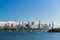 Beautiful panorama of Sydney city skyline viewed across the harbour