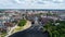 Beautiful panorama of the Tampere city at sunny summer day. Blue sky and beautiful clouds