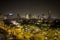 Beautiful panorama of Tel Aviv at night, Israel. Large illuminated metropolian area at dark sky background. Cityscape at twillight