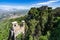 Beautiful panorama view of the historical Torretta Pepoli and Venus Castle in Sicily, Italy