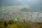 Beautiful panorama view of interlaken town and fresh forest from harder kulm