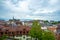 Beautiful panorama view of Lausanne city with cloudy sky for background