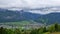 Beautiful panorama view of town Lienz, Austria, popular tourist destination, located in valley at rivers Isel and Drau.