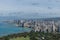 Beautiful panoramic aerial Honolulu and Waikiki beach vista, Oahu