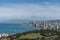 Beautiful panoramic aerial Honolulu and Waikiki beach vista, Oahu