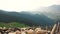 Beautiful panoramic landscape of Carpathian Mountains.