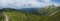 Beautiful panoramic mountain landscape, view from Banikov peak on Western Tatra mountains or Rohace panorama. Sharp