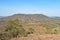 Beautiful panoramic mountain ranges in the arid landscapes in rural Kenya