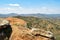 Beautiful panoramic mountain ranges in the arid landscapes in rural Kenya