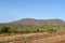 Beautiful panoramic mountain ranges in the arid landscapes in rural Kenya