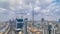 Beautiful panoramic skyline of Dubai timelapse, United Arab Emirates. View of world famous skyscrapers.