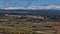 Beautiful panoramic of small village Sault with historic buildings in Provence region, France above Nesque valley.