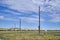 Beautiful panoramic summer steppe landscape of stone mountains