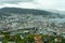 Beautiful panoramic view of Bergen from the Floibanen Funicular and Floyen Mountain in August 2019