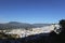 Beautiful panoramic view of blue city of Chefchaouen. Morning shadows.