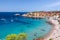 Beautiful panoramic view of  Cala Hort - Es Vedra. Ibiza, Balearic Islands, Spain