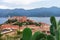Beautiful panoramic view of the city Portoferraio and Stella fortress of Elba island. Italy