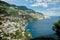 Beautiful panoramic view of the colorful Positano in the Amalfi Coast, Italy