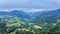 Beautiful panoramic view on hills and mountains near Annaberg town in the district  Lilienfeld, Lower Austria