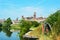 Beautiful panoramic view of the historic city of Mantua with the river Mincio, Lombardy, Italy