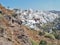 Beautiful panoramic view of iconic white buildins in Santorini, Greece