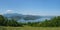 Beautiful panoramic view of Lake Izvorul Muntelui Lacul Bicaz in Romania