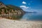 Beautiful panoramic view on Loutra Edipsou beach,  Evia island.  Greece