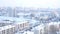 Beautiful Panoramic View Modern City Covered with Fresh Snow