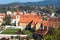 Beautiful panoramic view of The Monastery of the Minorites in Cesky Krumlov, Czech Republic.