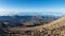 Beautiful panoramic view of the mountain range from the Telerifico Cable Car Station. Teide Volcano on Tenerife, Canary Islands