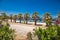 Beautiful panoramic view on Nisiotissa beach,  Evia island.  Greece