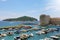 Beautiful panoramic view of the old harbor of Dubrovnik with Lokrum Island, Croatia, Europe