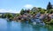 Beautiful panoramic view of Stein Am Rhein town on Rhine River