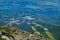 Beautiful panoramic view of Strbske Pleso lake - is a favorite tourist resort in the High Tatras, Slovakia, northern Slovakia,