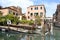 Beautiful panoramic view to modern canal streets of Venice in a sunny spring day.