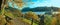 Beautiful panoramic view to schliersee village in autumn