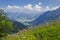 Beautiful panoramic view of the valley Rossfeld Bavaria Germany, Austria