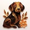 Beautiful papercut quilling paper filigree Pets colorful flowers Generative AI